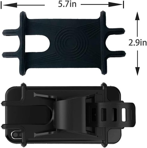 Bike Motorcycle Phone Mount GPS/Map/Music Made of Durable Non-Slip Silicone. Detachable Bike Phone Holder for Handlebars,Compatible with 99% iPhone 16-12, Samsung S23, 4.5"-6.1" Phones - Image 2