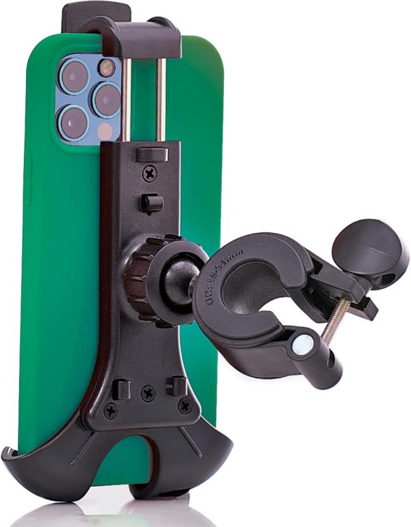New 2025 Bicycle & Motorcycle Phone Mount - The Most Secure One-Handed Bike Phone Holder for iPhone, Samsung or Any Smartphone. Stress-Resistant and Highly Adjustable. +100 to Safeness & Comfort