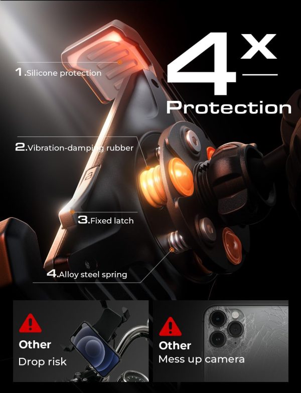 Bike Phone Holder Mount, [Military Grade Anti-Vibration ＆ Drop-Proof ＆ Anti-Navigation Shaking] Bicycle Phone Holder fit All Bike for All iPhone and Samsung and Android - Image 2