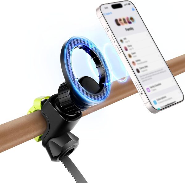 Magnetic Phone Holder for Stroller, Adjustable Phone Mount with Magsafe for Shopping Cart, Gym Bike Handlebar, Universal Magsafe Stroller Stand Compatible with iPhone/Android