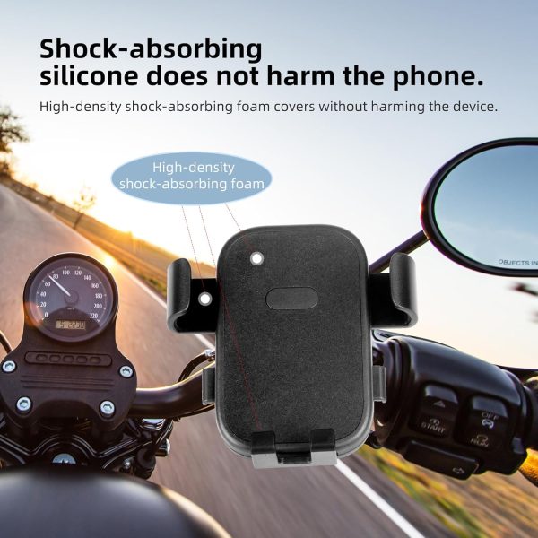 Motorcycle Phone Mount,Bike Phone Holder, Bicycle Handlebar Cell Phone Mount Smartphone Holder Mount 360° Adjustable One Hand Operation, Bike Accessories Handlebar Phone Clip Holder, 94001 - Image 2