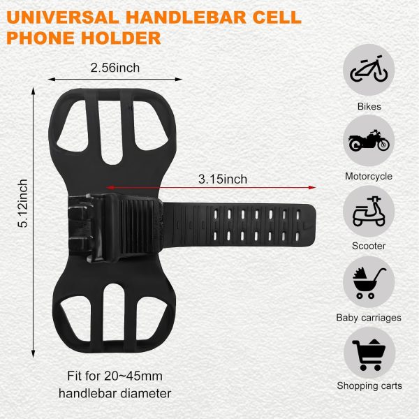 Bicycle Phone Holder, 360° Rotation Detachable Shock Absorbing Bike Phone Holder, Universal Adjustable Smartphone Holder for Bicycles and Motorcycles, Bike Accessories - Image 2