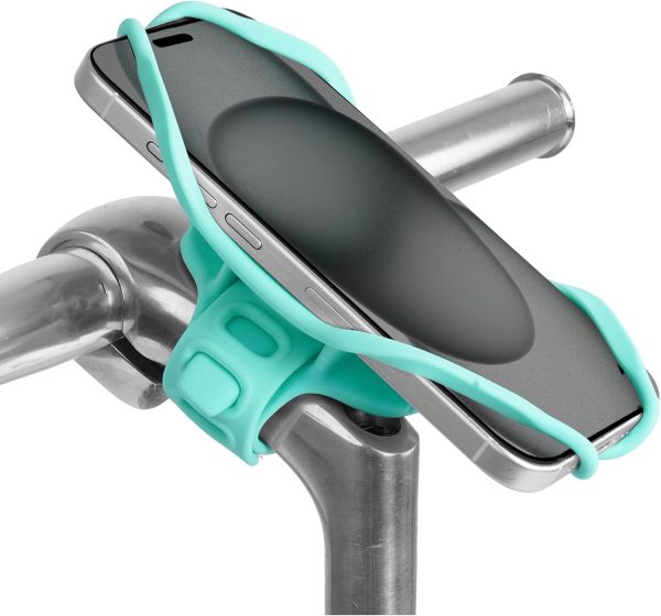 5 Pro, Bike Phone Mount for Stem, Scratch-Free Silicone Holder with Anti-Slip & Shock-Absorbing Design, Universal Cycling Phone Holder Compatible with Most Smartphones (Turquoise - Stem)