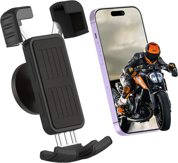 Motorcycle Magnetic Phone Mount,Heavy Duty Adjustable Magnetic Cell Phone Holder with Security Lock,Anti Shake 360° Rotation,Compatible with Motorcycles,ATV,UTV,Golf Cart,Car,Cruises