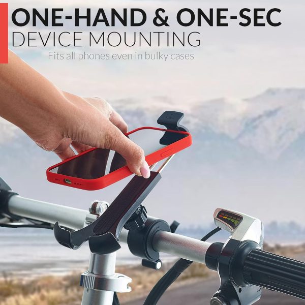 New 2025 Bicycle & Motorcycle Phone Mount - The Most Secure One-Handed Bike Phone Holder for iPhone, Samsung or Any Smartphone. Stress-Resistant and Highly Adjustable. +100 to Safeness & Comfort - Image 2